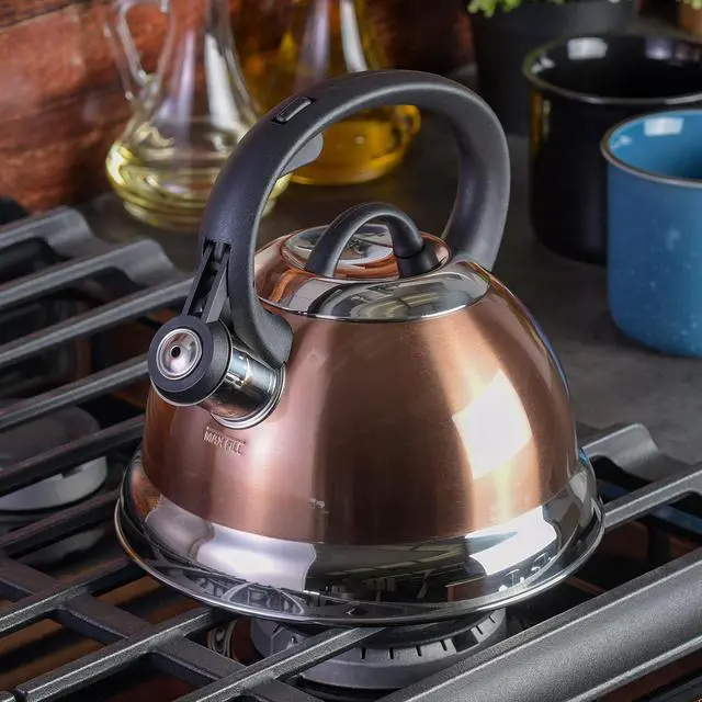 Alt view image 5 of 6 - Flintshire Stainless Steel Whistling Tea Kettle W/Nylon Handle