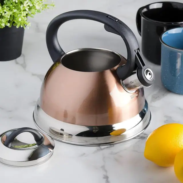Alt view image 6 of 6 - Flintshire Stainless Steel Whistling Tea Kettle W/Nylon Handle