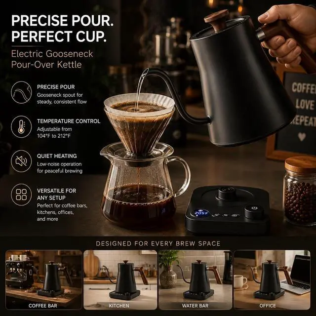 Alt view image 3 of 7 - Electric Gooseneck Kettle
