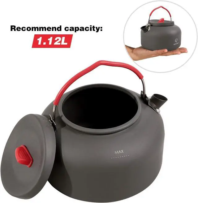 Alt view image 4 of 7 - 1.4L Small Camping Kettle Folding Water Pot with Carrying Bag