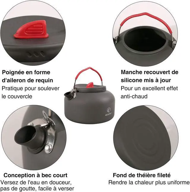 Alt view image 5 of 7 - 1.4L Small Camping Kettle Folding Water Pot with Carrying Bag