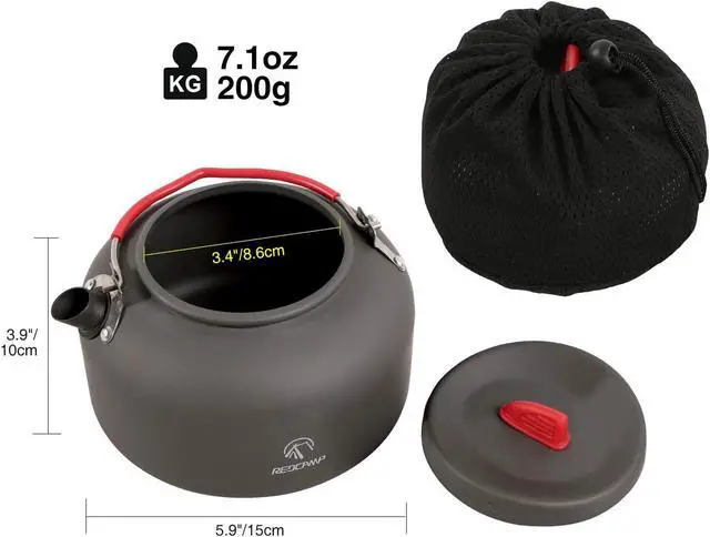 Alt view image 6 of 7 - 1.4L Small Camping Kettle Folding Water Pot with Carrying Bag