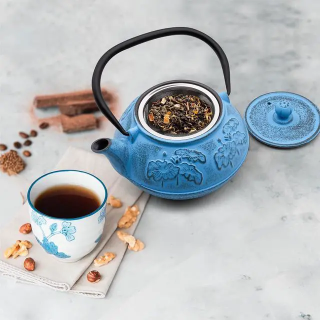 Alt view image 2 of 7 - Cast Iron Tetsubin Stovetop Teakettle Teapot with Mesh Loose-Leaf Filter