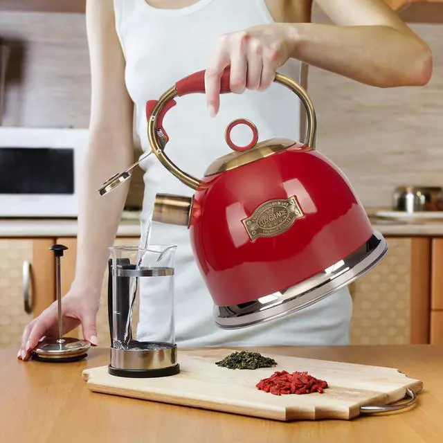 Alt view image 7 of 7 - 3.0 Quart Tea Kettles Stovetop Whistling Teapot