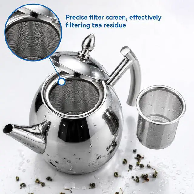 Alt view image 4 of 7 - Tea Kettle Stainless Steel Teapot Coffee Pot Large Capacity