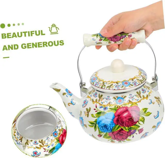 Alt view image 6 of 7 - Enamel Water Boiling Kettle Teakettle Stainless Steel 2.5l