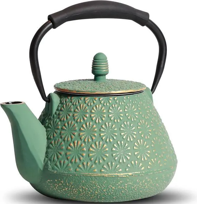 Main image of Cast Iron Teapot 950ml Blossom Pattern Tea Kettle