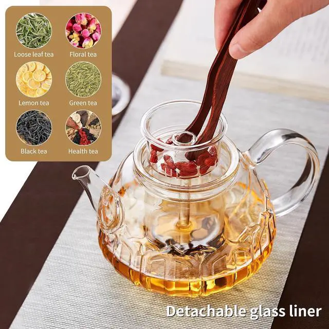 Alt view image 5 of 7 - Glass Teapot Glass Tea Kettle 1130ML/38OZ