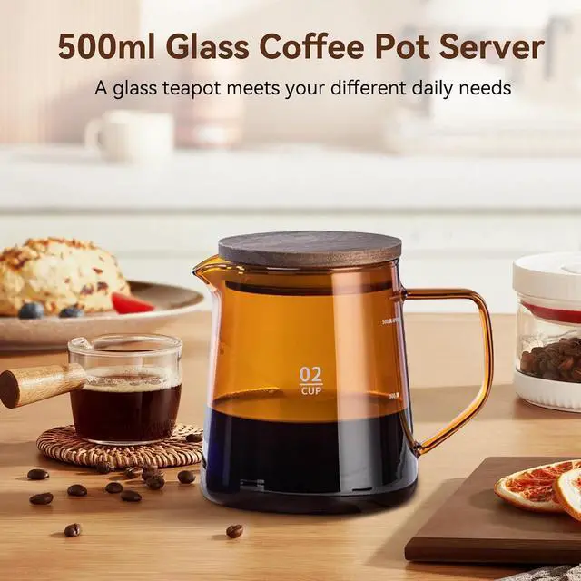 Alt view image 3 of 7 - 500ml Glass Coffee Pot Server