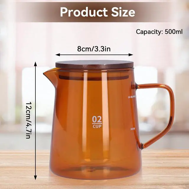 Alt view image 2 of 7 - 500ml Glass Coffee Pot Server