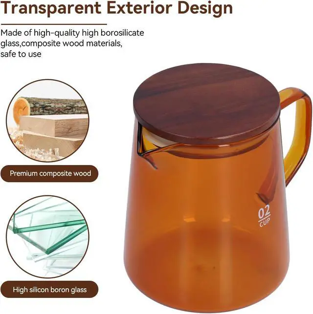Alt view image 6 of 7 - 500ml Glass Coffee Pot Server