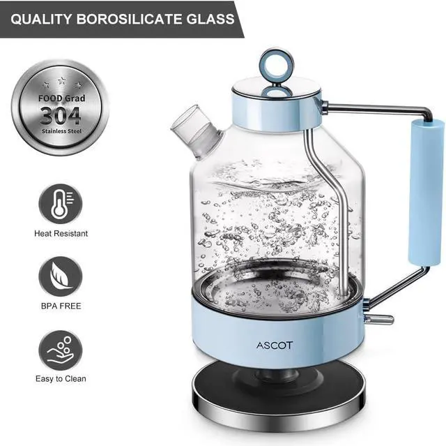 Alt view image 2 of 7 - Electric Kettle 1.5L 1500W Retro Tea Heater & Hot Water Boiler