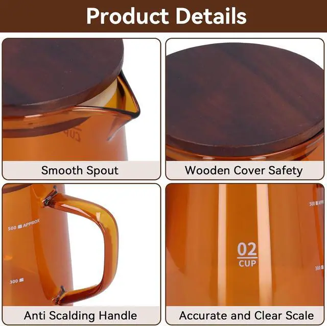 Alt view image 7 of 7 - 500ml Glass Coffee Pot Server