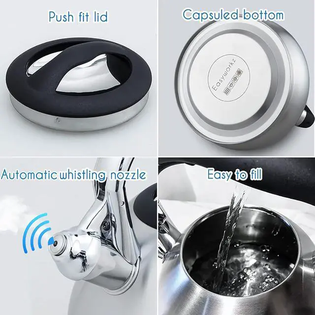 Alt view image 4 of 7 - Whistling Stovetop 2.3l Tea Kettle