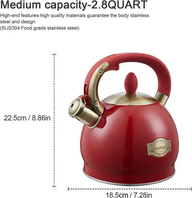 Alt view image 5 of 7 - 2.8L Stainless Steel Whistling Tea Kettle