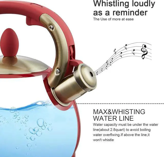 Alt view image 4 of 7 - 2.8L Stainless Steel Whistling Tea Kettle
