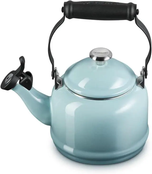 Main image of Enamel on Steel Demi Tea Kettle with Metal Finish