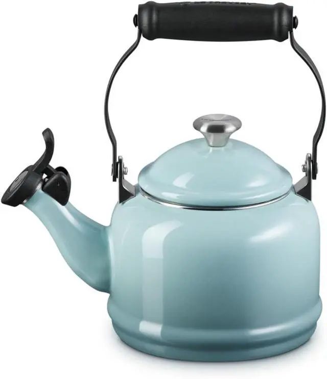 Alt view image 2 of 6 - Enamel on Steel Demi Tea Kettle with Metal Finish
