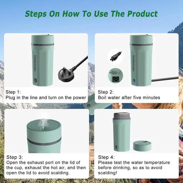 Alt view image 6 of 6 - 600ML Travel Kettle Small 400W Travel Electric Kettle