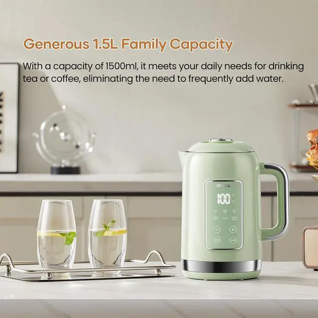 Alt view image 7 of 7 - Electric Kettle Temperatire Control 1800W Electric Tea Kettles