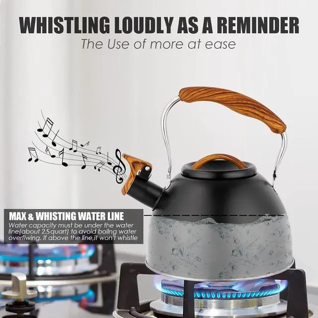 Alt view image 2 of 7 - Stove Top Kettle 3L Whistling Kettle