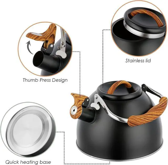 Alt view image 5 of 7 - Stove Top Kettle 3L Whistling Kettle