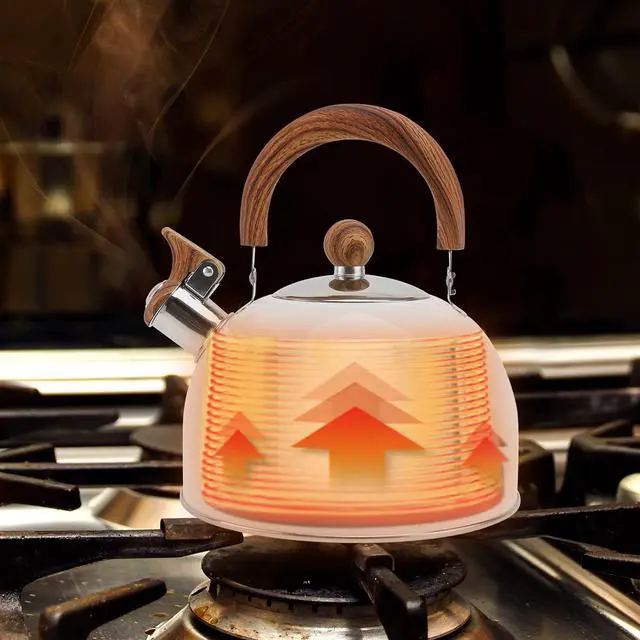 Alt view image 3 of 7 - White Whistle Water Kettle 2.5L Teakettle