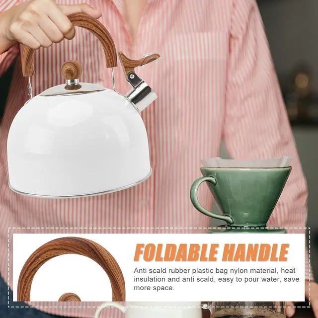 Alt view image 2 of 7 - White Whistle Water Kettle 2.5L Teakettle