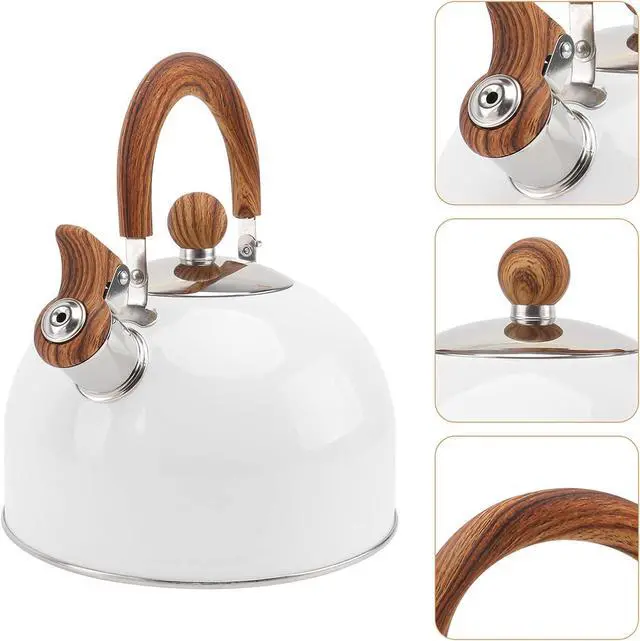 Alt view image 4 of 7 - White Whistle Water Kettle 2.5L Teakettle