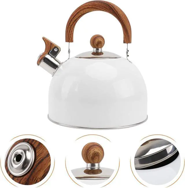 Alt view image 7 of 7 - White Whistle Water Kettle 2.5L Teakettle