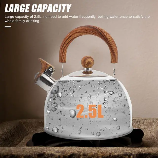 Alt view image 6 of 7 - White Whistle Water Kettle 2.5L Teakettle