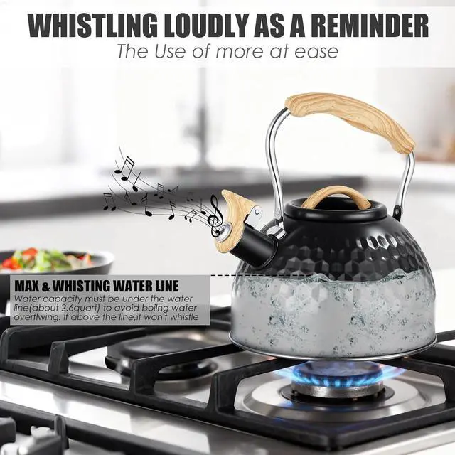 Alt view image 4 of 7 - 3L Stainless Steel Whistling Kettle for Gas Hob