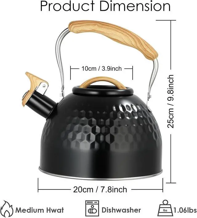 Alt view image 7 of 7 - 3L Stainless Steel Whistling Kettle for Gas Hob