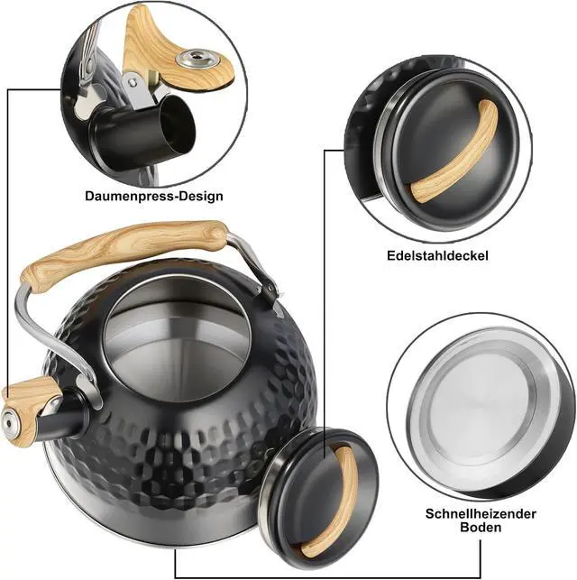 Alt view image 6 of 7 - 3L Stainless Steel Whistling Kettle for Gas Hob