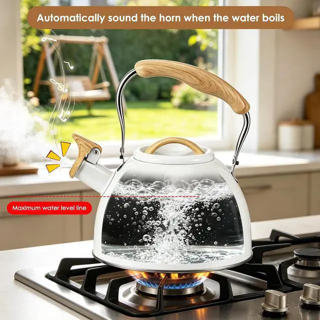 Alt view image 5 of 7 - 3L Stove Top Kettle Stainless Steel Whistling Tea Kettles
