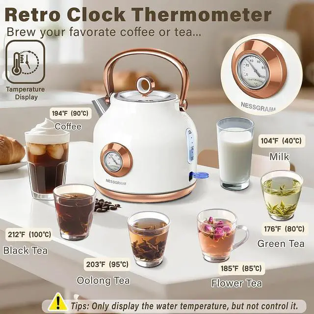 Alt view image 2 of 7 - 1.7L Stainless Steel Tea Kettle with Large Temperature Gauge
