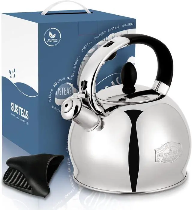 Alt view image 7 of 7 - Stove Top Whistling Tea Kettle-Surgical Stainless Steel Teakettle