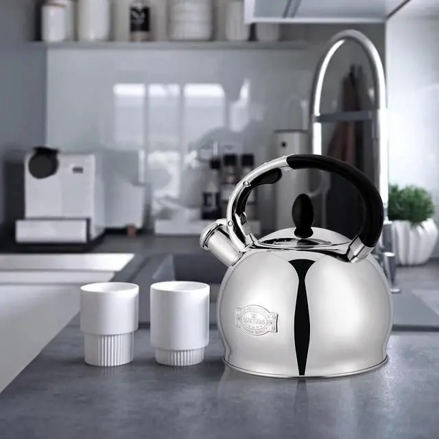 Alt view image 5 of 7 - Stove Top Whistling Tea Kettle-Surgical Stainless Steel Teakettle