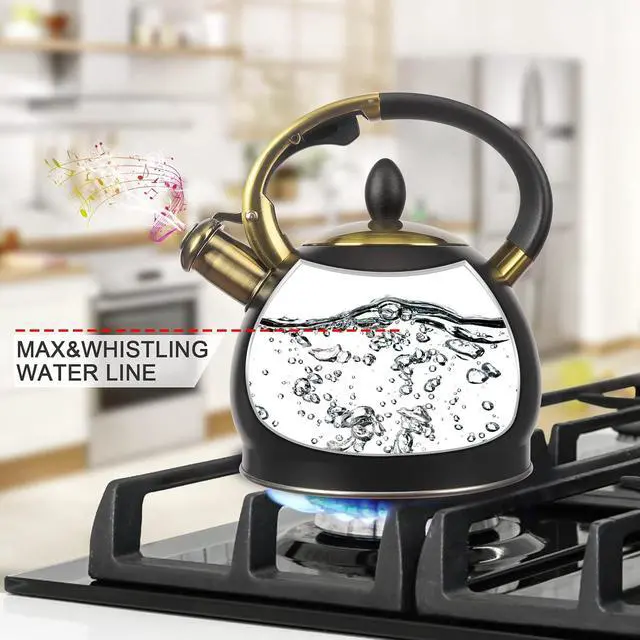 Alt view image 4 of 7 - 3Quart Whistling Tea Kettle Classic Teapot Stainless Steel
