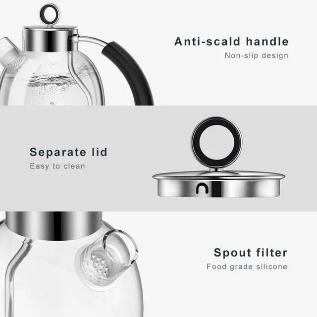 Alt view image 2 of 7 - Electric Kettle Glass Electric Tea Kettle