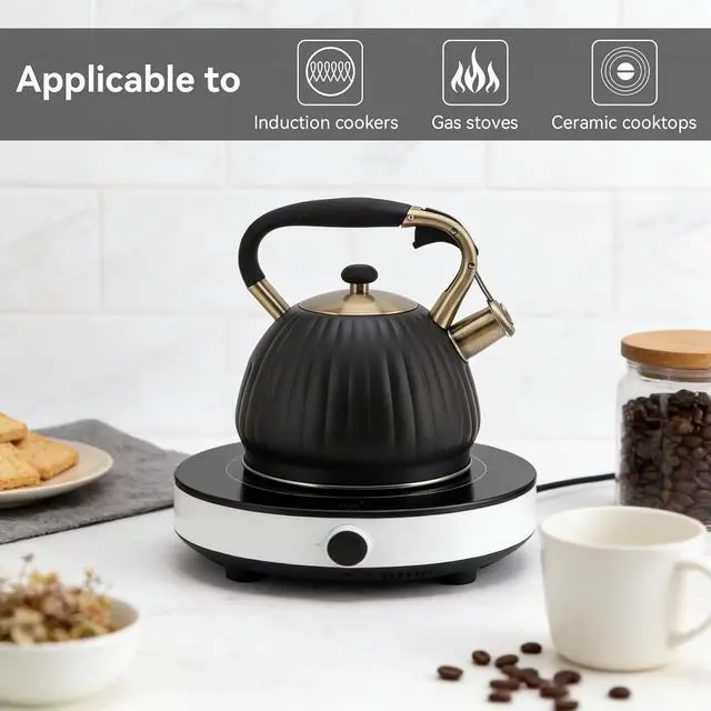 Alt view image 2 of 7 - Stove Top Whistling Tea Kettle 3.5L Stovetop Kettle