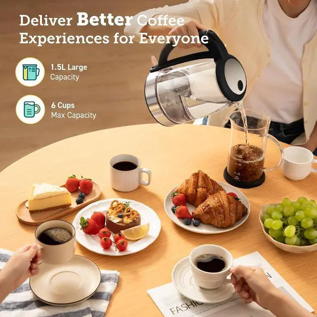 Alt view image 4 of 6 - Kettle 3000W Food-Grade Stainless Steel Filter & Inner Lid
