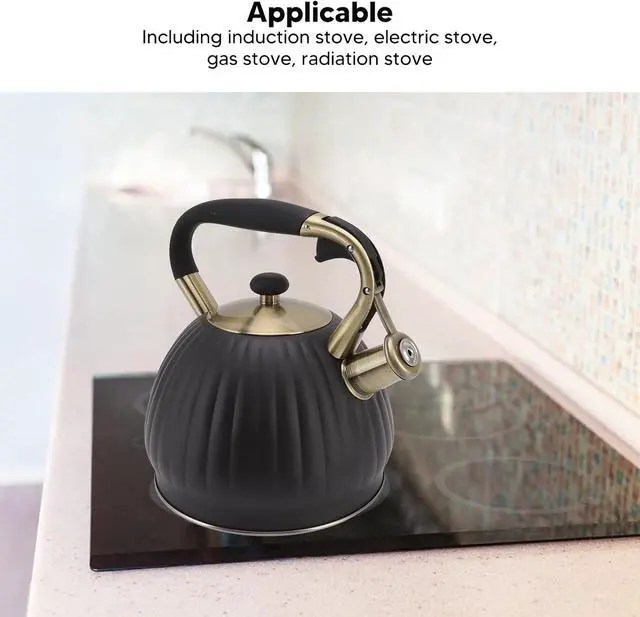 Alt view image 7 of 7 - Stove Top Whistling Tea Kettle 3.5L Stovetop Kettle