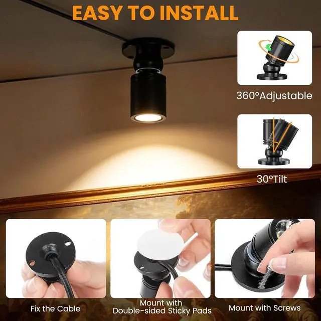 Alt view image 2 of 7 - LED Mini Spot Light Plug in Picture Lights