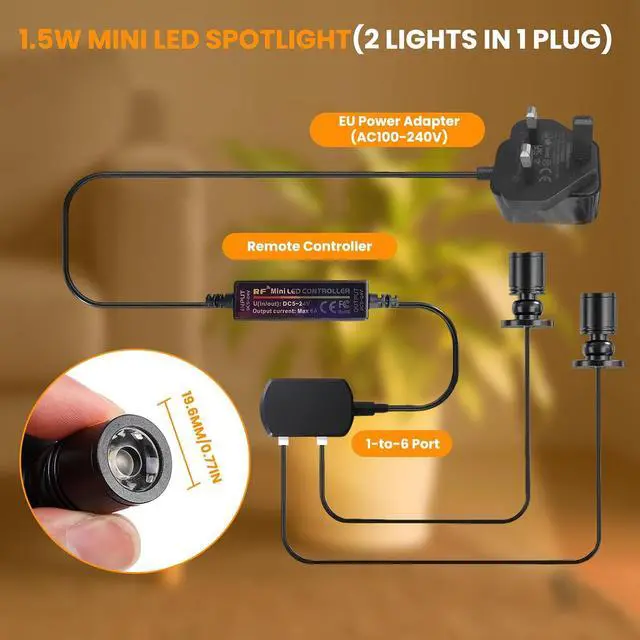 Alt view image 3 of 7 - LED Mini Spot Light Plug in Picture Lights
