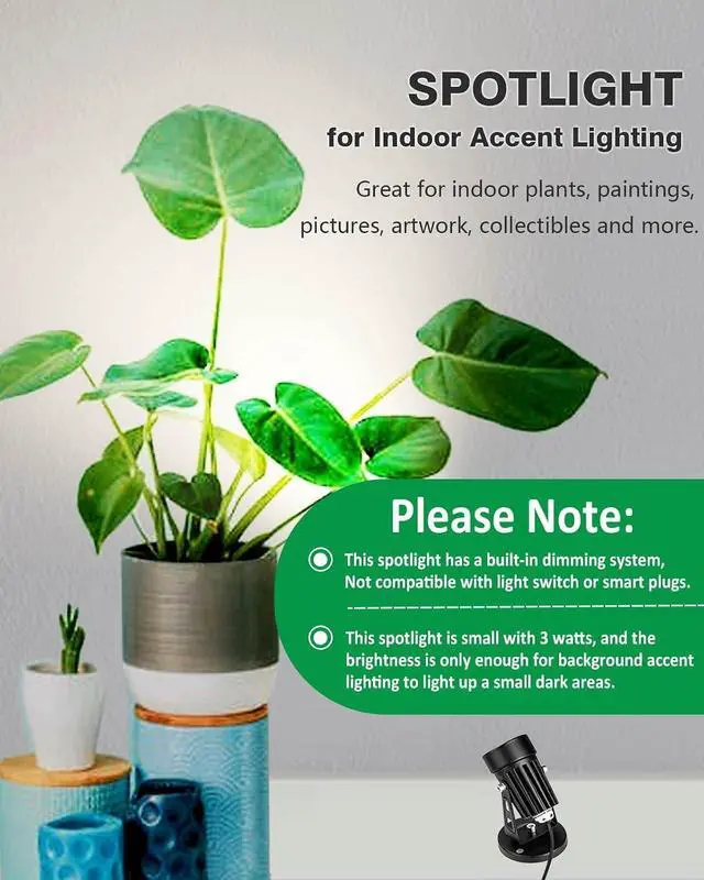 Alt view image 2 of 7 - 2 Pack LED Spot Lights Indoor Uplighting - Dimmable Up Lights Spotlight with Timer