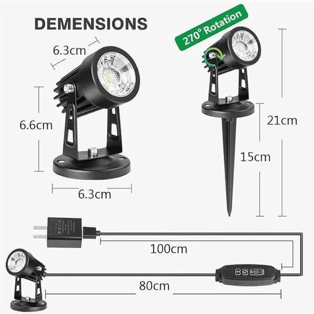 Alt view image 7 of 7 - 2 Pack LED Spot Lights Indoor Uplighting - Dimmable Up Lights Spotlight with Timer