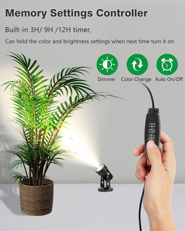 Alt view image 4 of 7 - 2 Pack LED Spot Lights Indoor Uplighting - Dimmable Up Lights Spotlight with Timer