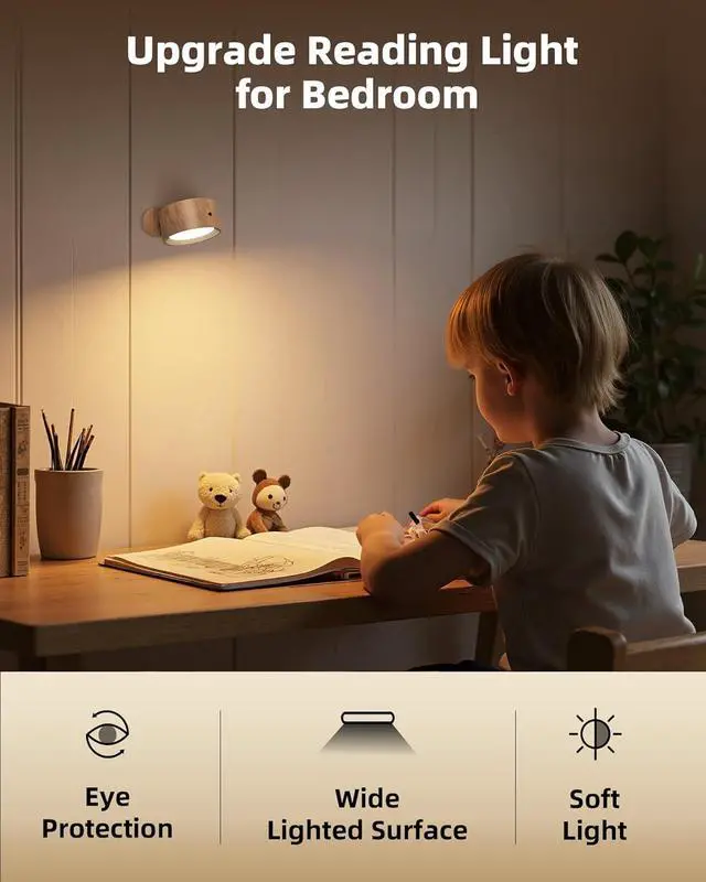 Alt view image 4 of 7 - LED Wall Lights 2000mAh Rechargeable Wall Lights Indoor