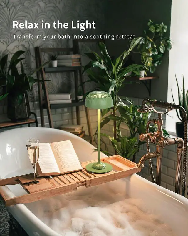 Alt view image 3 of 7 - Cordless Rechargeable LED Table Lamp Green Vela TL02 | IP54